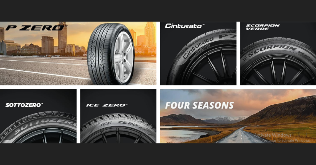 Pirelli best tire brand shows different tires 